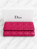 Christian Dior Miss Dior Wallet on Chain Fuchsia Cannage Quilted Leather