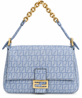Fendi Baguette Mamma Style – Light Blue Zucchino Spalmati / Gold Hardware