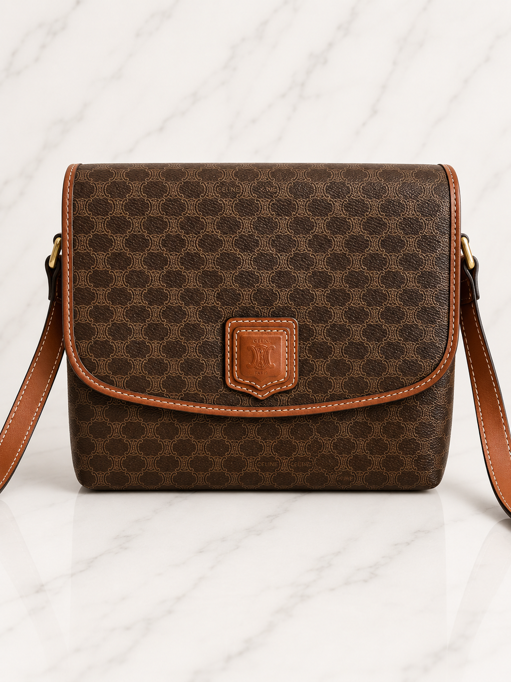 Céline Vintage Macadam Triomphe Crossbody Bag
