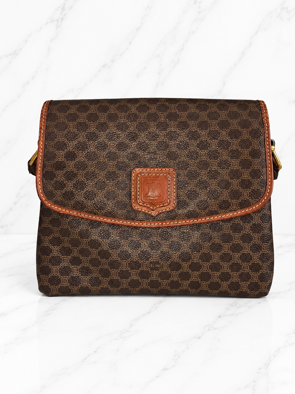 Celine Vintage Macadam Canvas Shoulder Bag