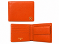 Chanel Men’s Bifold Wallet – Orange Pebbled Leather / Gold CC Logo