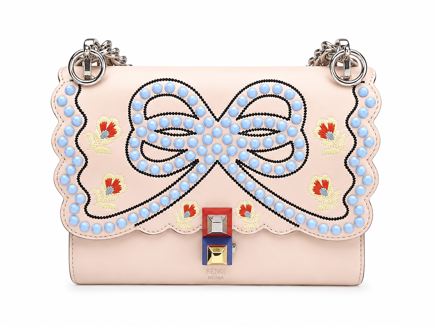 Fendi Kan I Leather Crossbody Bag