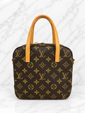 Louis Vuitton Monogram Spontini Satchel Vachetta Leather Handles Shoulder Strap
