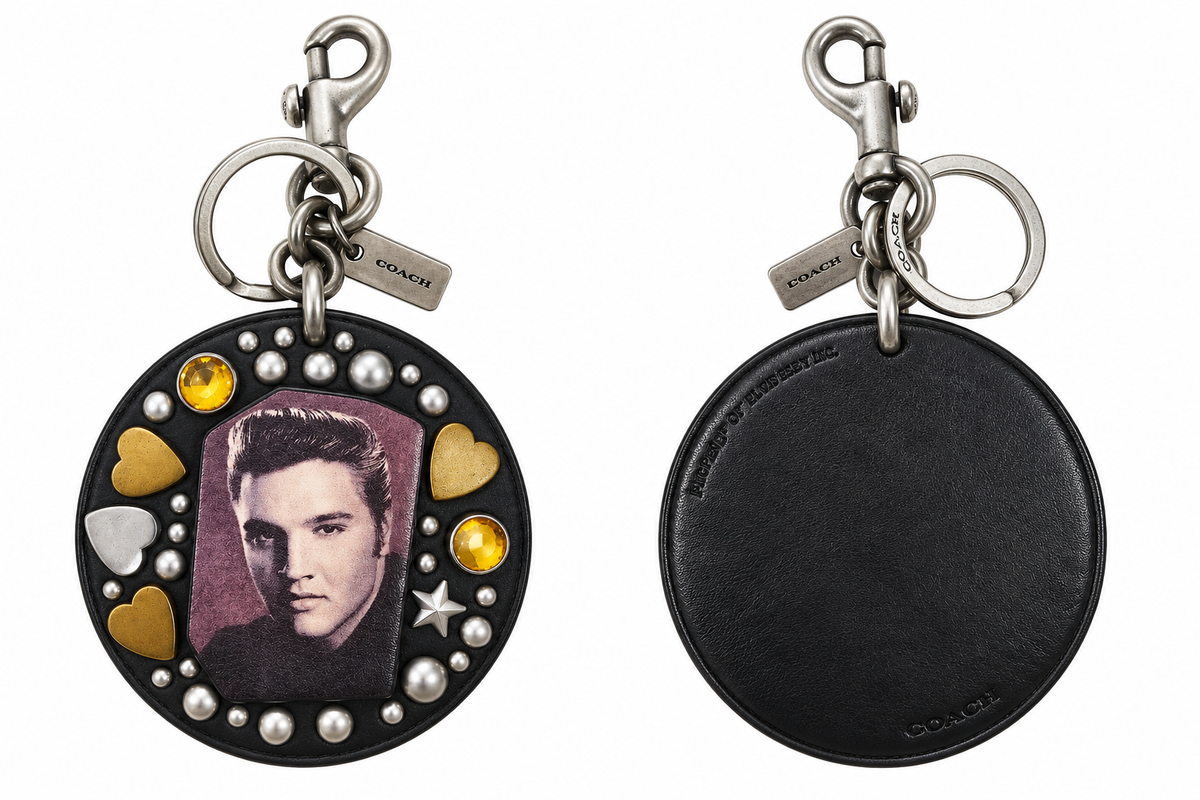 Coach Limited Edition Elvis Presley Studded Leather Bag Charm