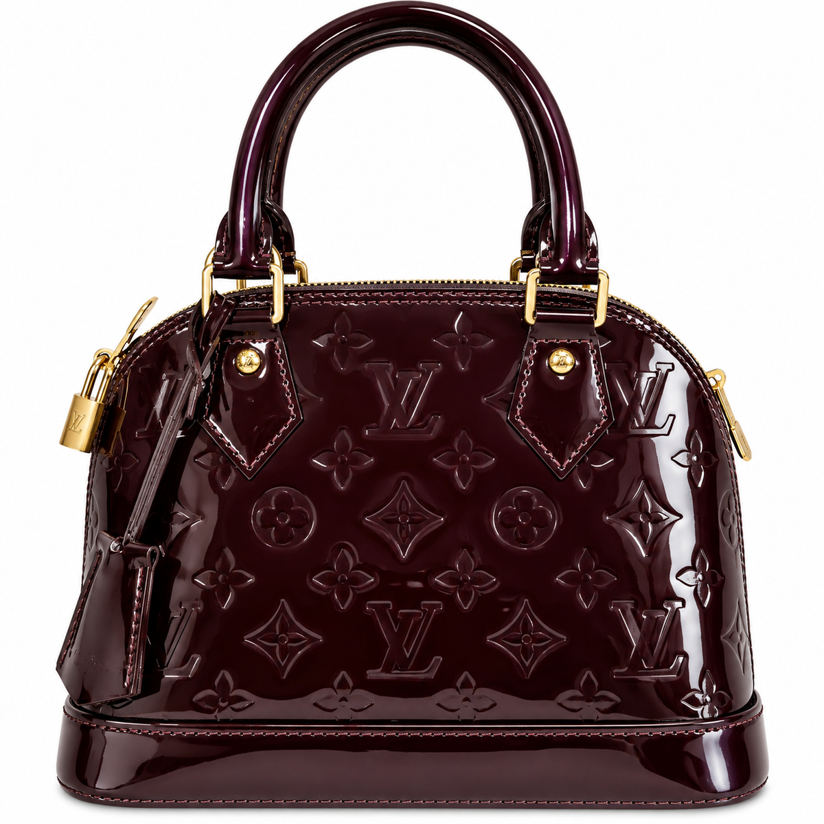 Louis Vuitton Alma BB – Burgundy Patent Monogram / Gold Hardware