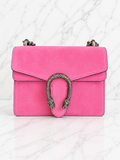 Gucci Dionysus Small Suede Shoulder Bag Pink Silver Hardware
