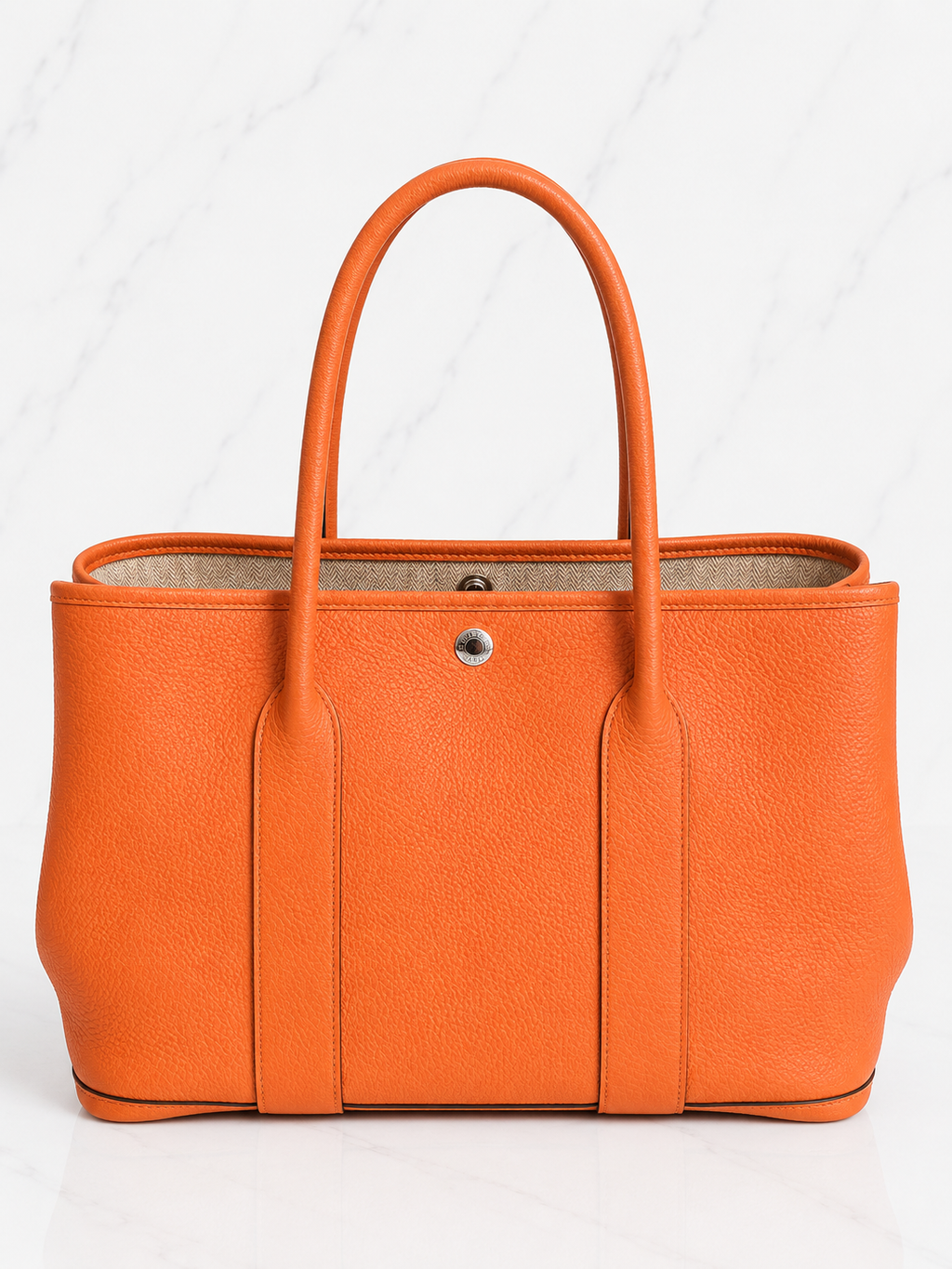 Hermès Leather Garden Party 36 Orange