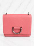 Burberry Small D Ring Crossbody — Coral Pink Pebbled Leather