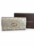 Gucci Interlocking G Continental Long Wallet — Champagne Guccissima