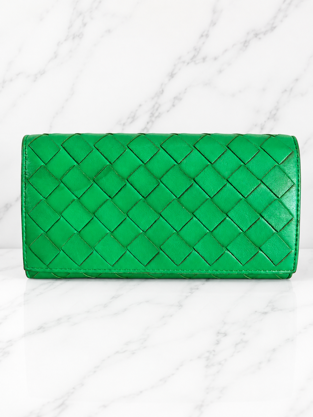 Bottega Veneta Intrecciato Leather Wallet — Green