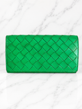 Bottega Veneta Intrecciato Leather Wallet — Green