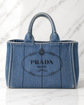 Prada Canapa Convertible Tote — Denim Medium