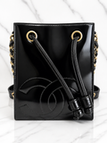 Chanel Black Patent Leather Bucket Bag