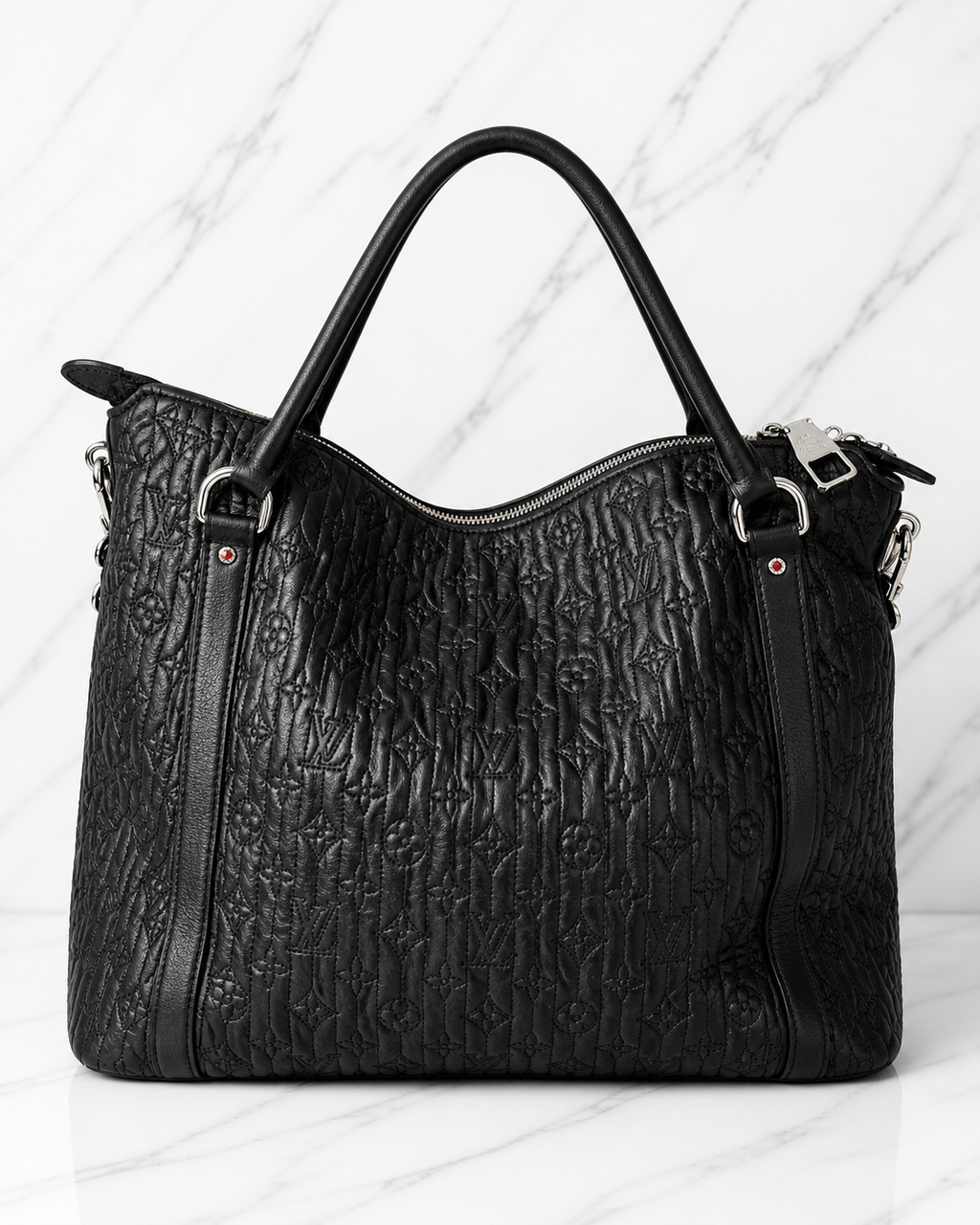 Louis Vuitton Monogram Antheia Ixia Embroidered Lambskin — Black Large
