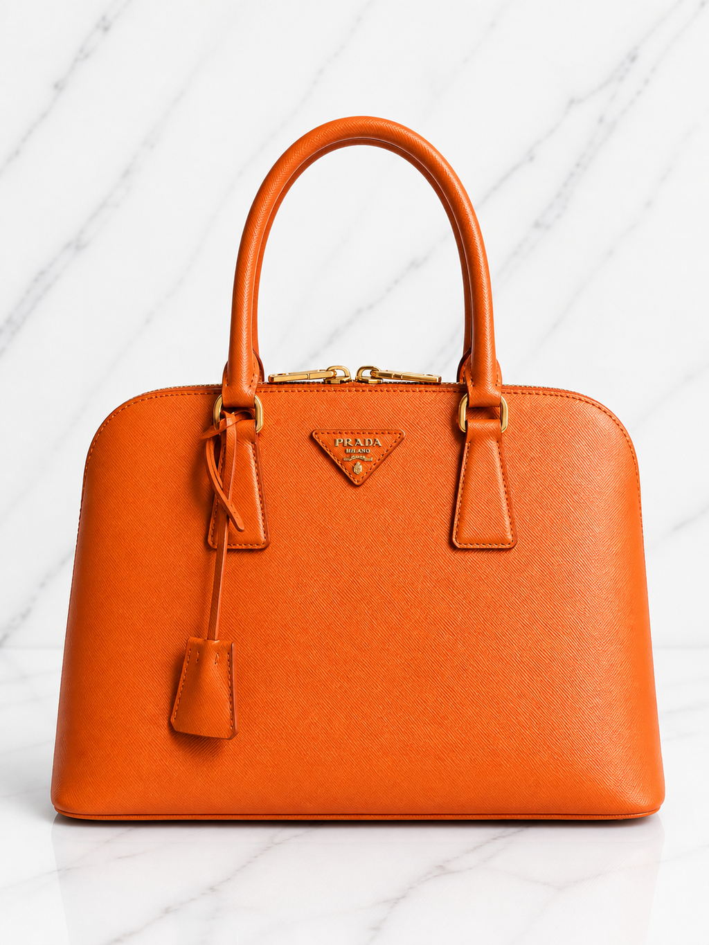 Prada Saffiano Shoulder Bag — Papaya