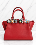 Fendi 3Jours Mini Floral Stud Tote — Red