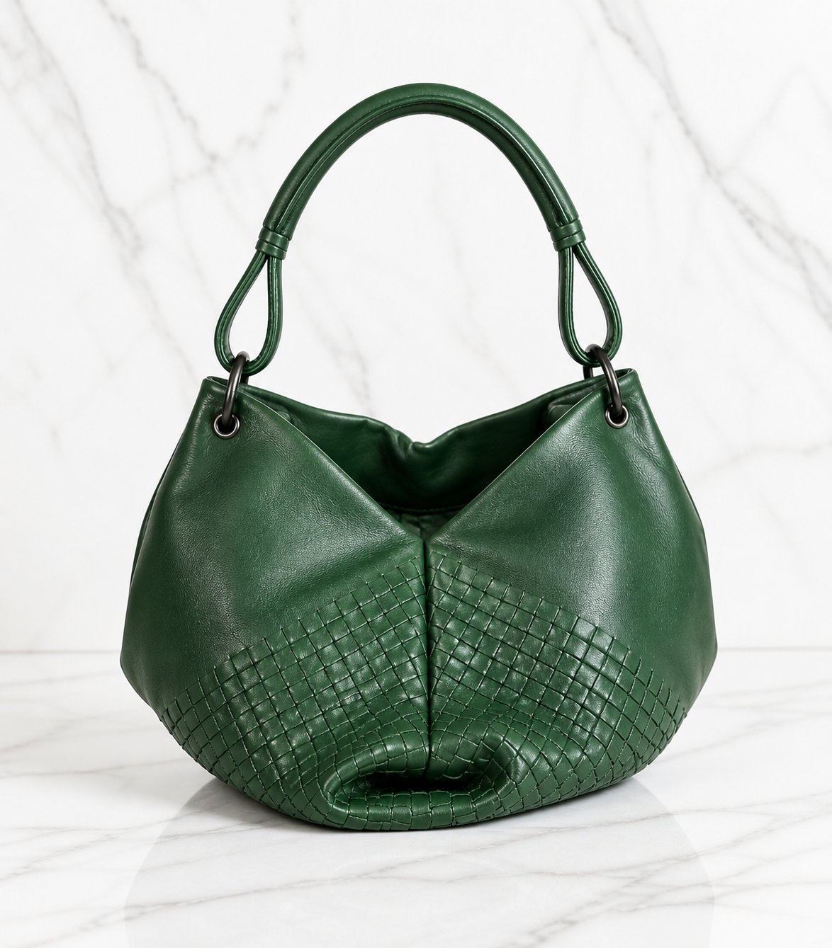 Bottega Veneta Fortune Cookie Hobo — Dark Green