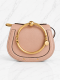 Chloé Small Nile Bracelet Bag Pink Leather Suede Gold Hardware