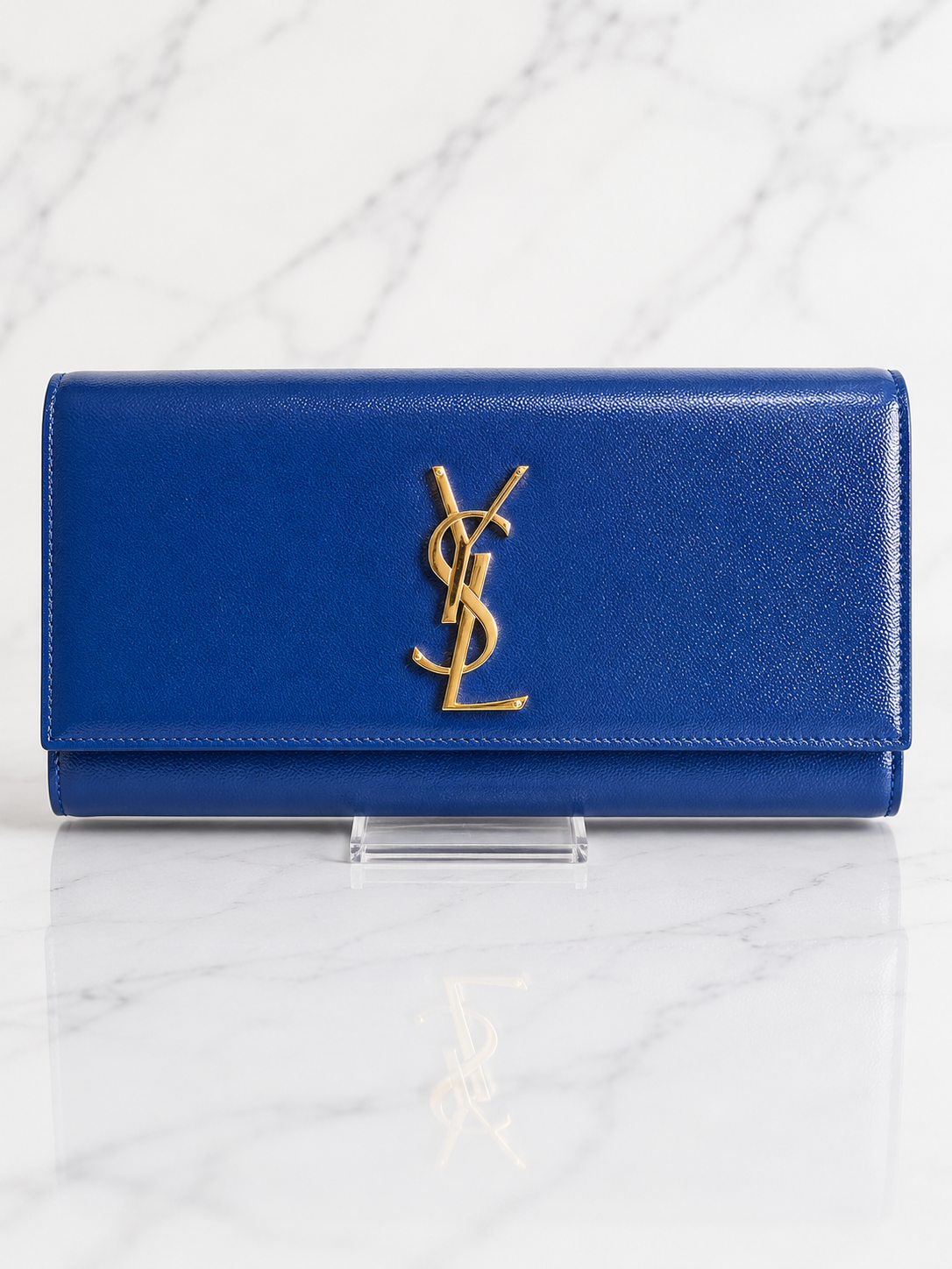 Saint Laurent Grain de Poudre Monogram Cassandre Clutch