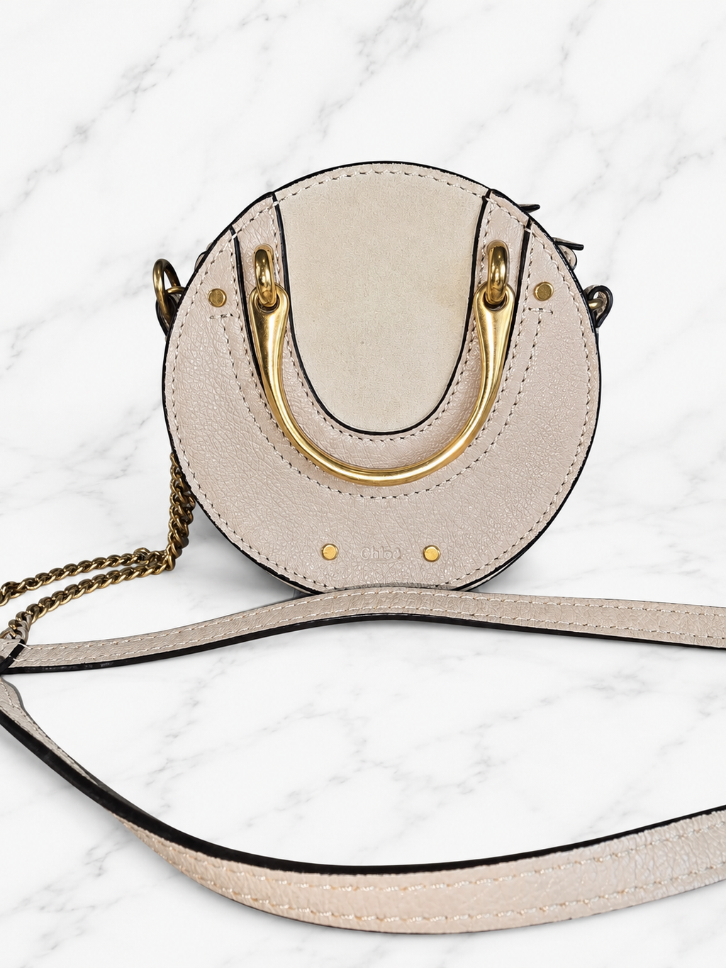 Chloé Mini Pixie Crossbody — Beige / Gold Hardware