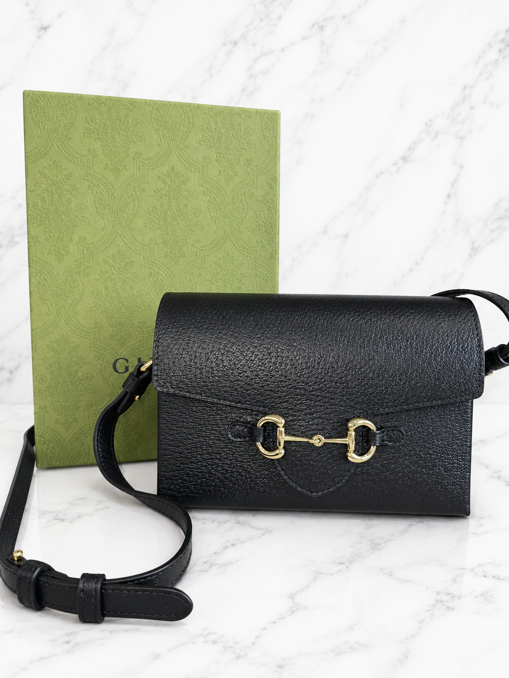 Gucci 1955 Horsebit Shoulder Bag — Black