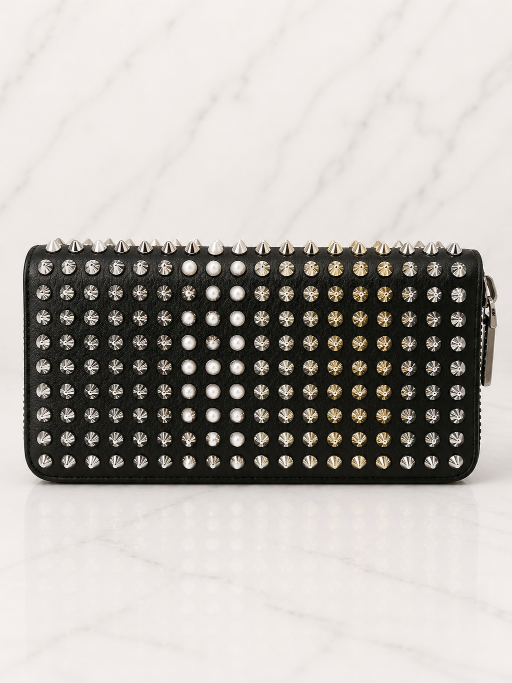 Christian Louboutin Panettone Wallet Black Spikes