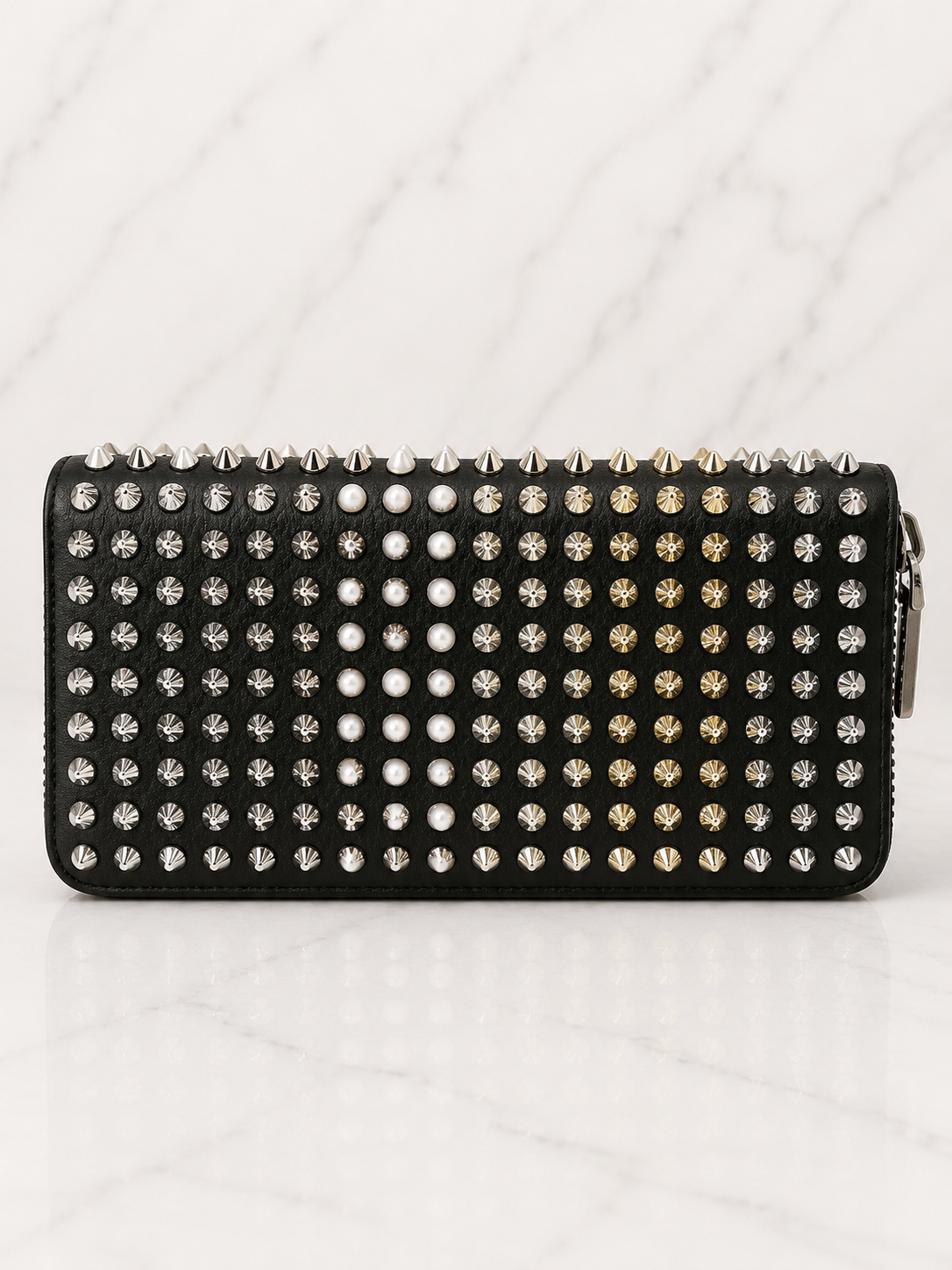 Christian Louboutin Panettone Wallet Black Spikes