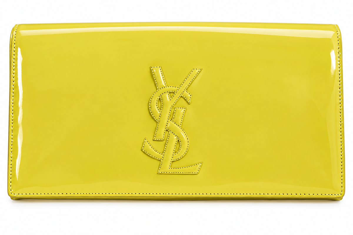 Saint Laurent Belle de Jour Clutch – Patent Yellow