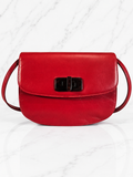 Prada Madras Pochette Red Leather Shoulder Bag Gold Hardware