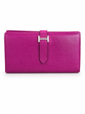 Hermès Chèvre Mysore Tri-Fold Bearn Wallet — Purple Magenta / Palladium Hardware