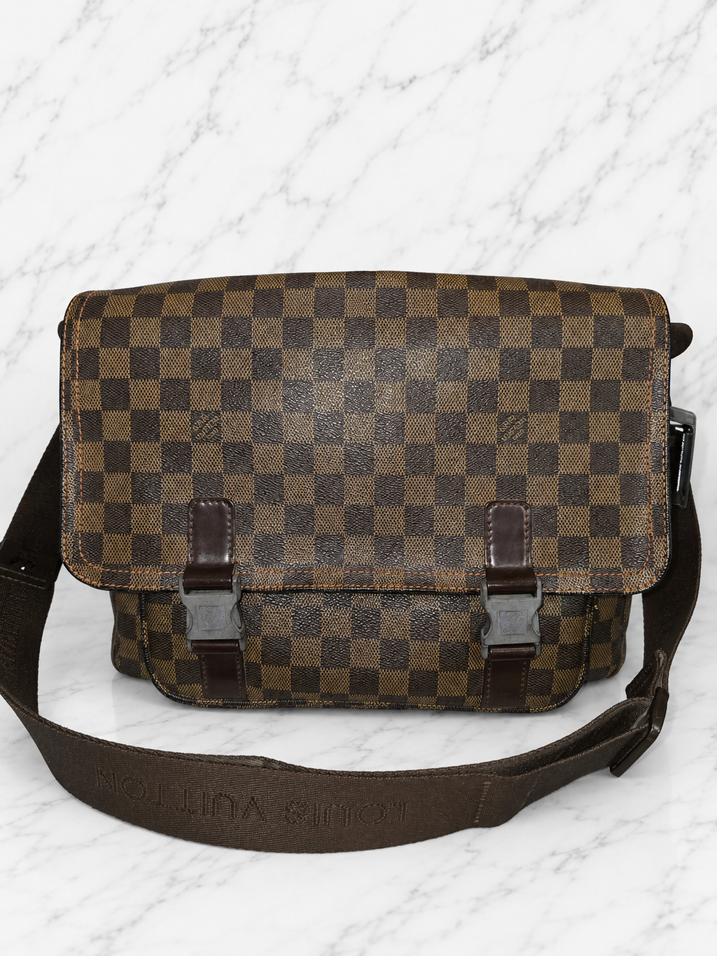 Louis Vuitton Melville Messenger Bag Damier Ebene Canvas