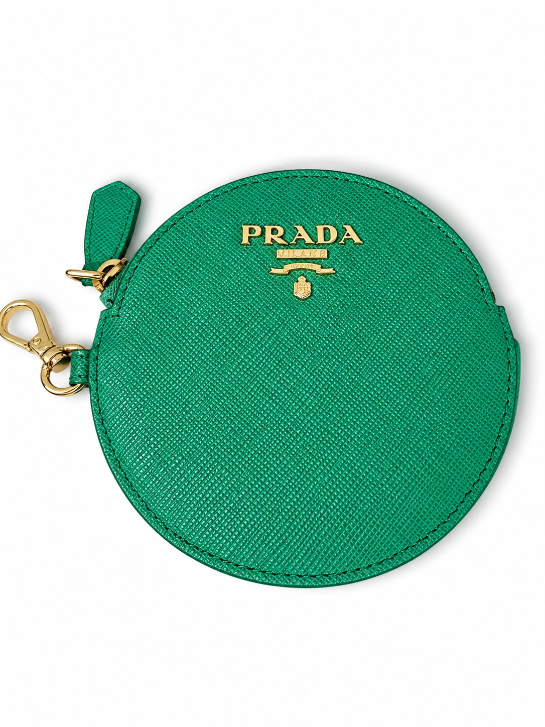 Prada Saffiano Leather Coin Purse — Green