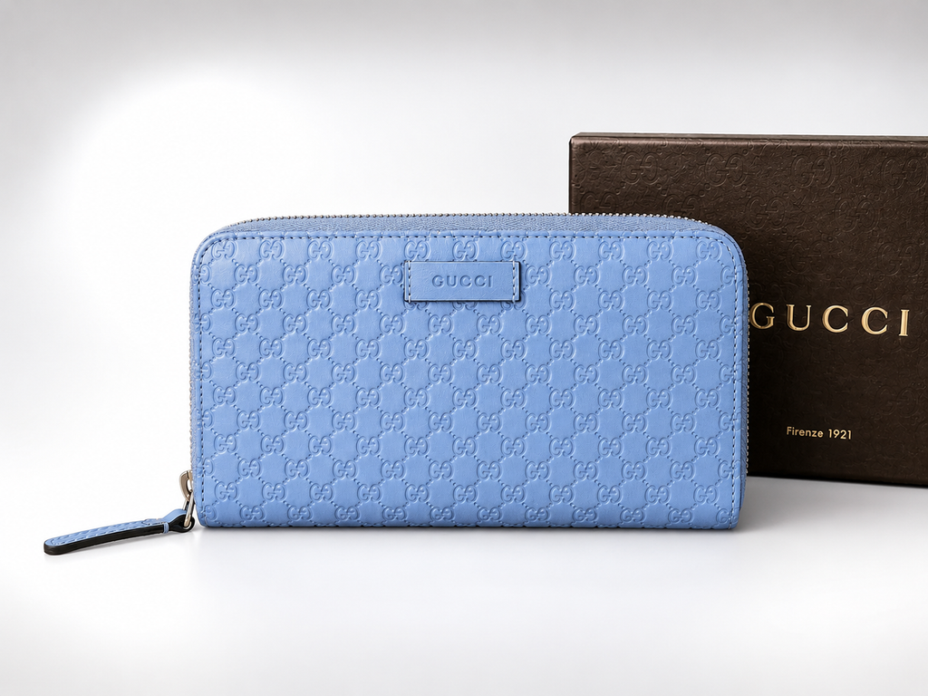 Gucci GG Sima Zippy Wallet — Blue