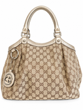 Gucci GG Canvas Sukey Tote – Gold Hardware