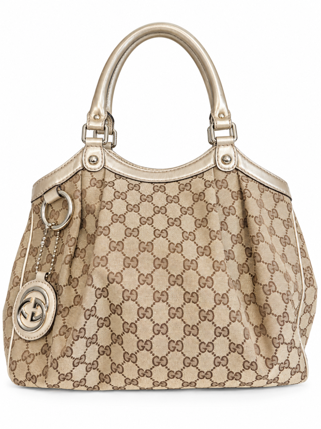 Gucci GG Canvas Sukey Tote – Gold Hardware