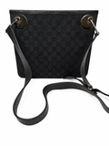 Gucci GG Canvas Shoulder Bag – Black with Silver Hardware