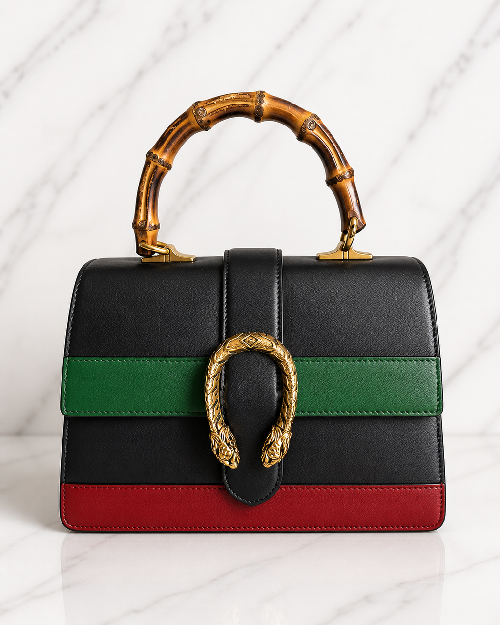 Gucci Dionysus Bamboo Top Handle Bag Colorblock Leather Medium