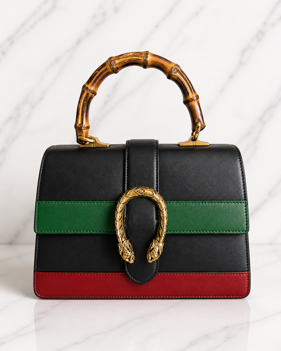 Gucci Dionysus Bamboo Top Handle Bag Colorblock Leather Medium