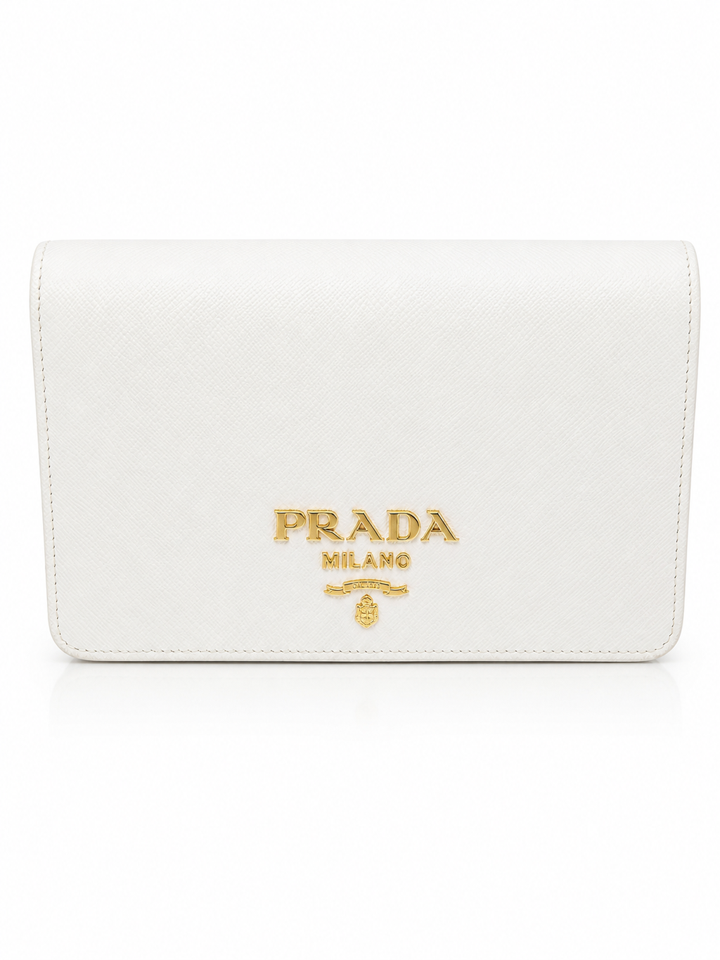 Prada Saffiano Leather Mini Shoulder Bag in White