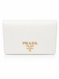 Prada Saffiano Leather Mini Shoulder Bag in White