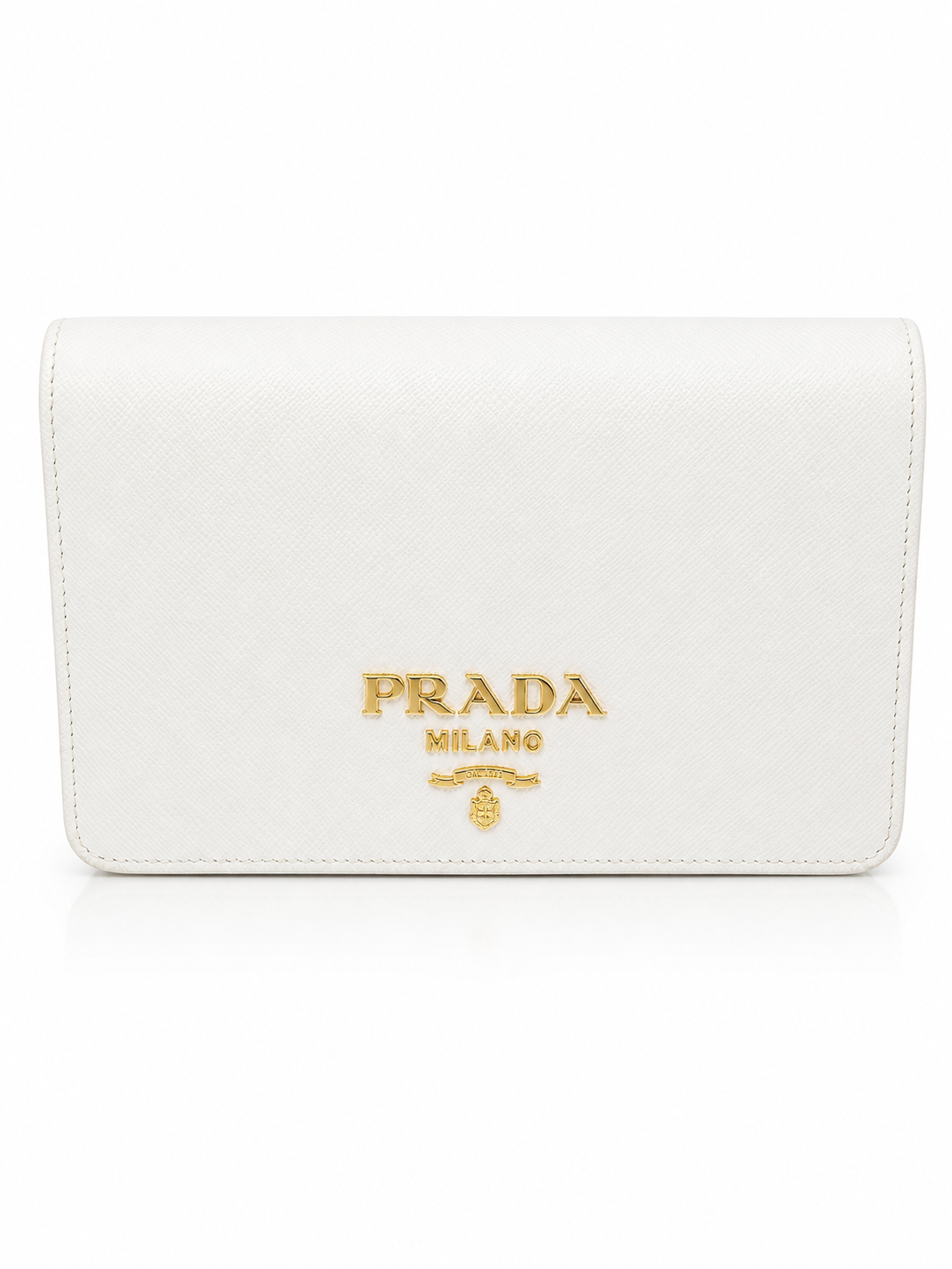 Prada Saffiano Leather Mini Shoulder Bag in White