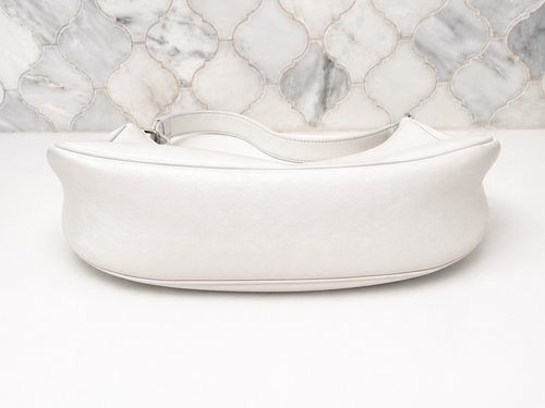 Celine Smooth Calfskin Ava Logo Shoulder Bag – White