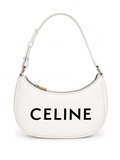 Celine Smooth Calfskin Ava Logo Shoulder Bag – White