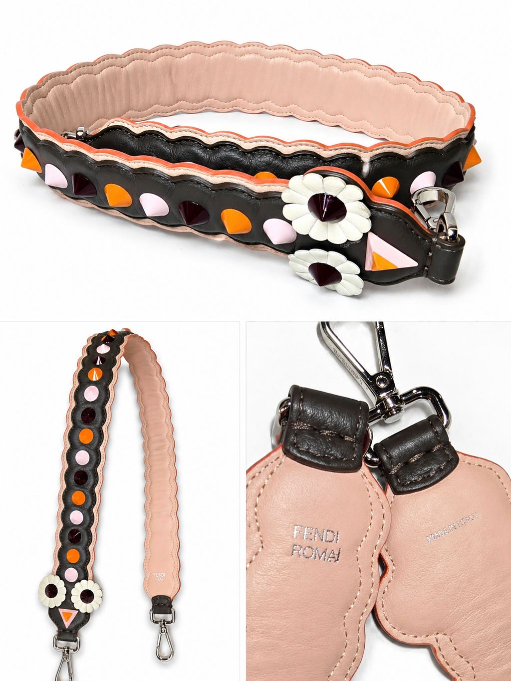 Fendi Studded Leather Shoulder Strap