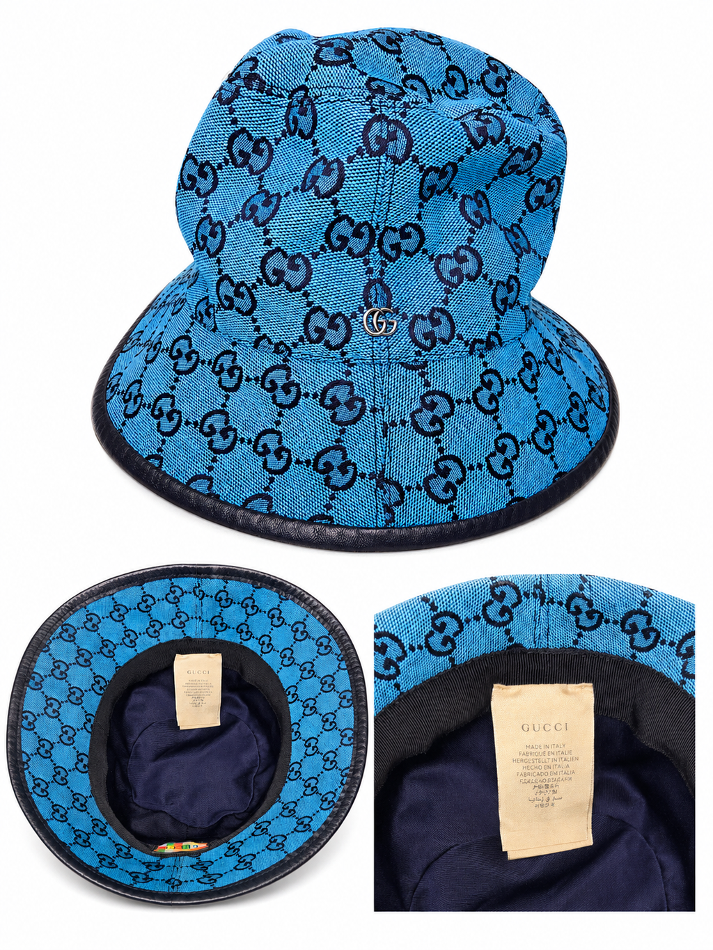 Blue Gucci Canvas Bucket Hat